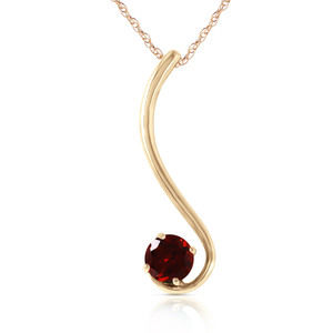 14K. SOLID GOLD NECKLACE WITH NATURAL GARNET (Yellow Gold)